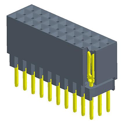 2.00mm排母 三/四排 180度 Y端 加塑胶